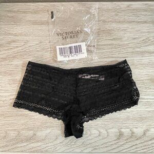New Victoria's Secret Small Shortie Panties Boy Shorts Black Lace NWT